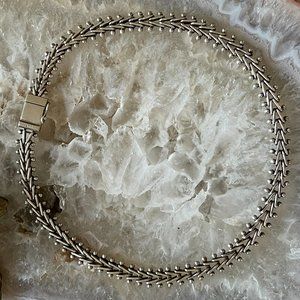 Vintage Lori Bonn Flat Chevron Choker (Sterling Silver)